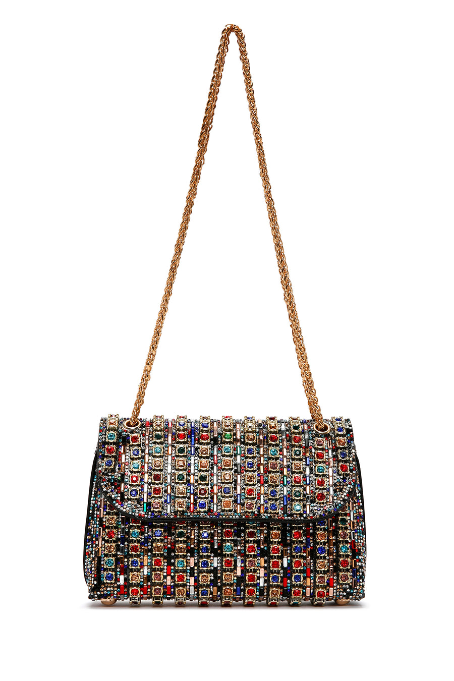 Women's Colorful Chain Strap Embellished Evening Bag