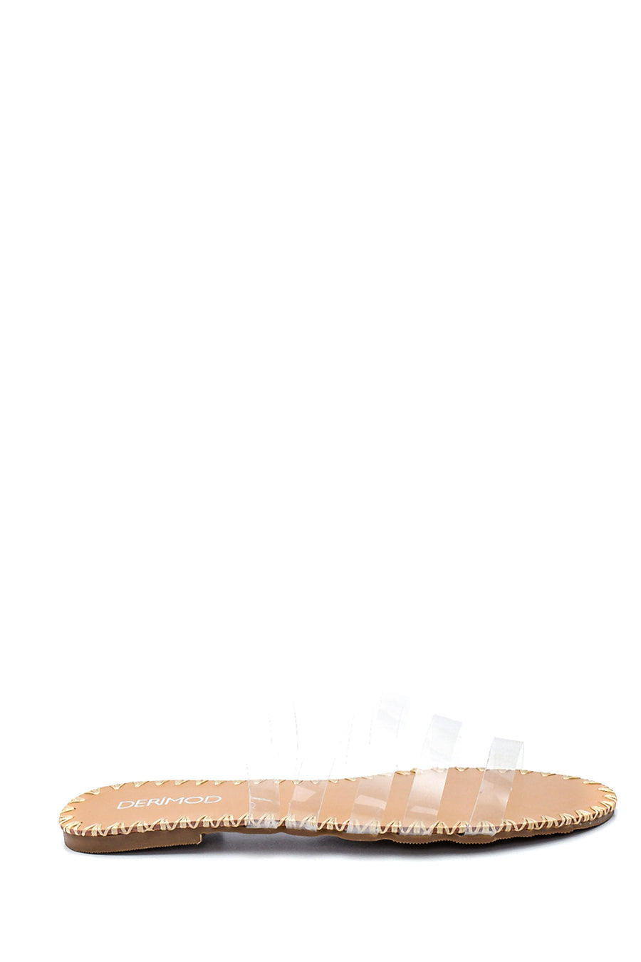 Women's White Transparent Banded Flat Slippers 21SFE4912PV | Derimod