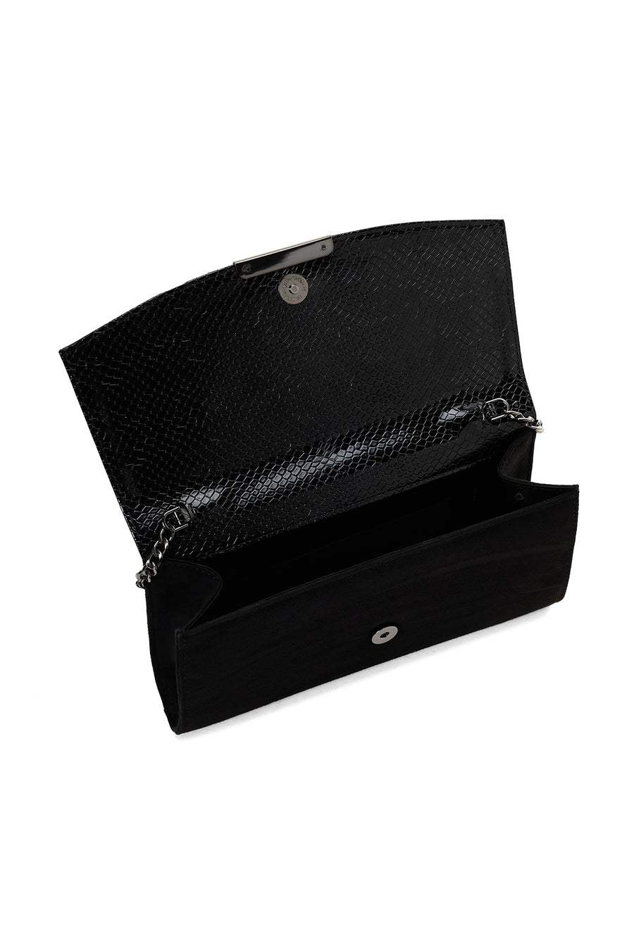 Women's Black Long Chain Strap Clutch Bag