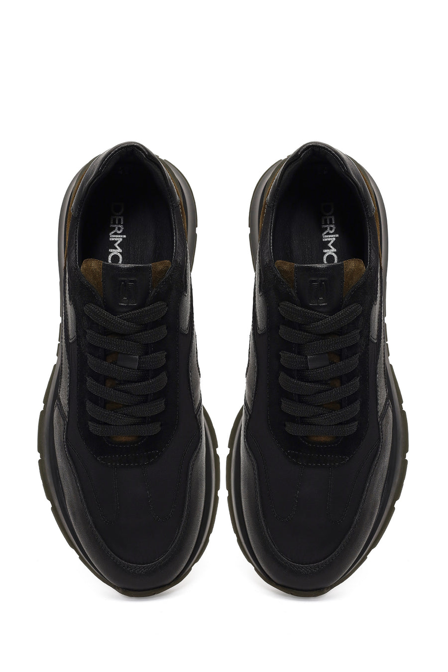 Erkek Yeşil Bağcıklı Deri Sneaker