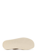 Women's Beige Leather Sandals with Buckle Back | Derimod