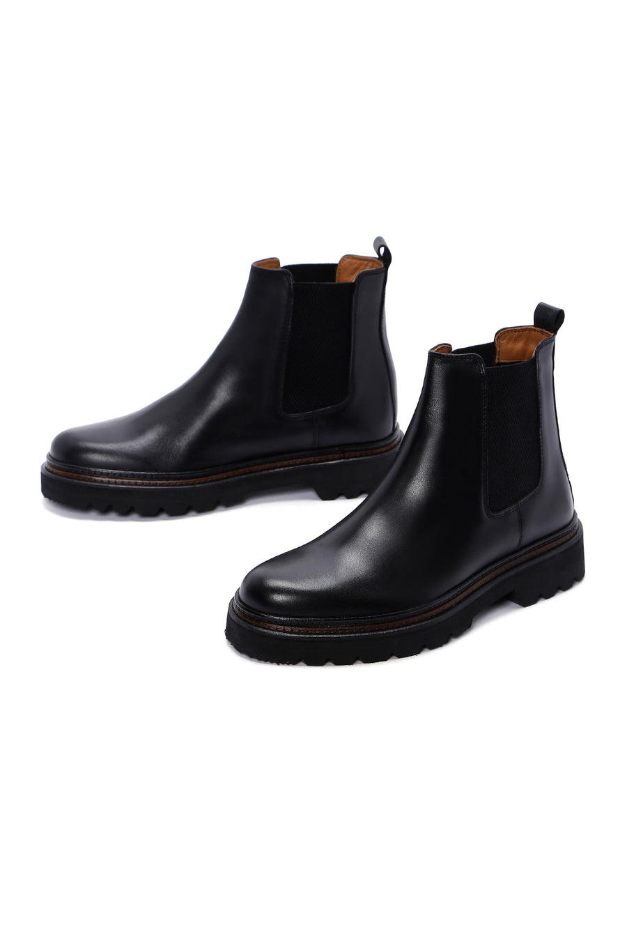 Men's Black Leather Casual Chelsea Boots