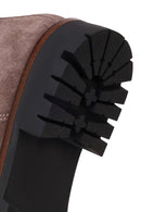 Women's Mink Zipper Thick Sole Suede Leather Ankle Boots | Derimod
