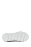 Women's White Lace-Up Leather Sneaker | Derimod