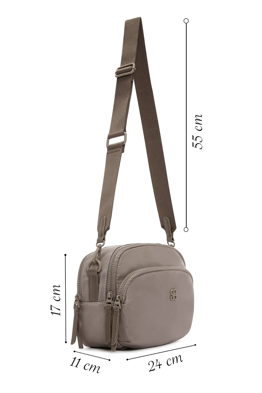 Women's Mink Long Strap Fabric Crossbody Bag