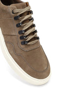 Men's Mink Lace-Up Thick-Soled Nubuck Leather Sneaker | Derimod