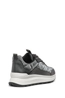 Geox Woman Grey Laced Thick Soled Fabric Sneakers | Derimod