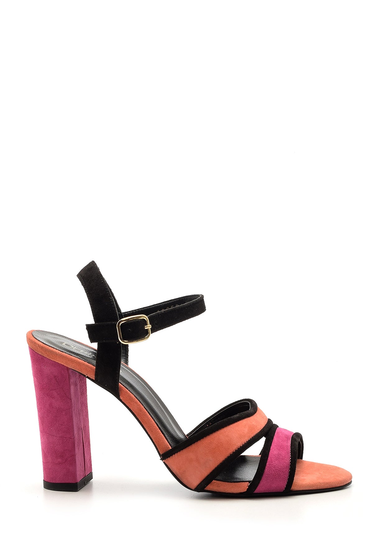 Women's Suede Strappy Heeled Shoes 19SFD139010 | Derimod