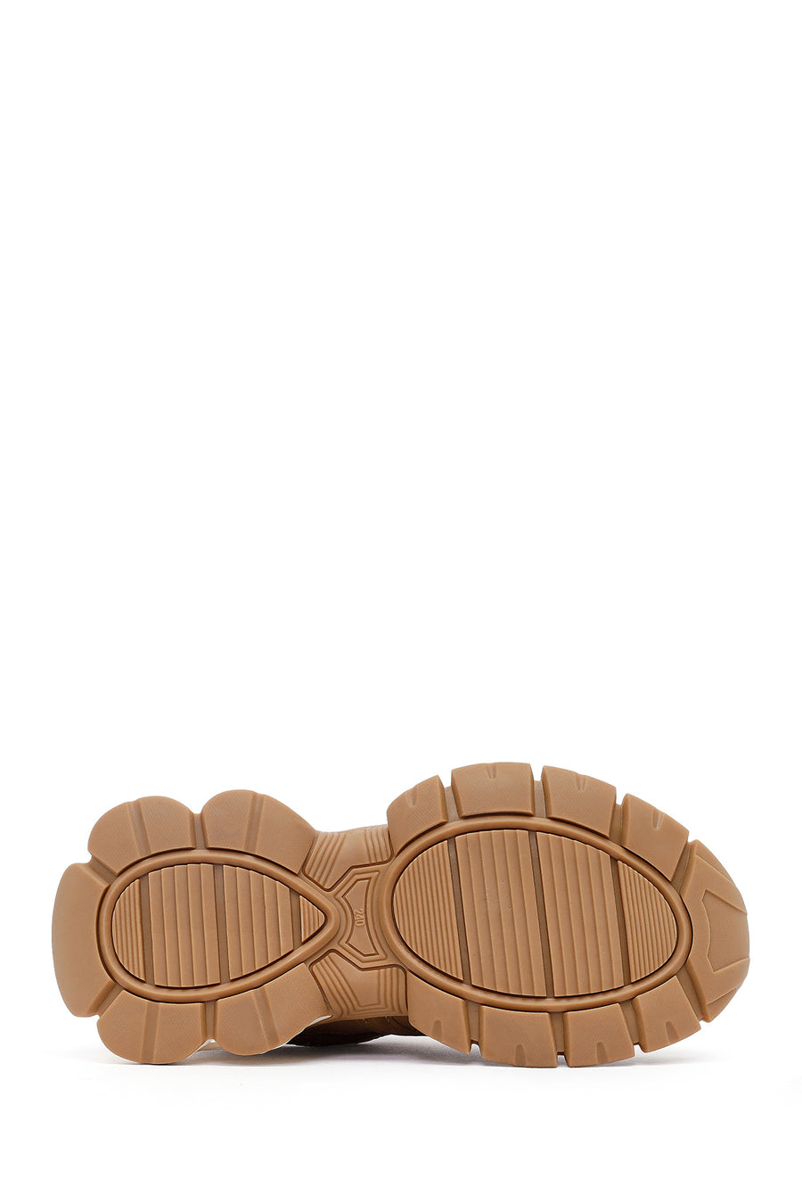 Woman Camel Lace-Up Chunky Sneaker