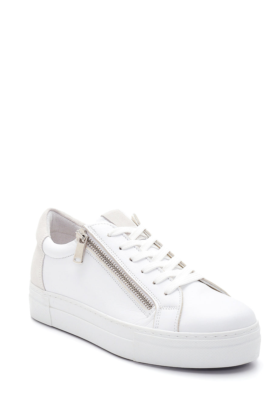 Women's Leather Zipper Detailed Sneaker