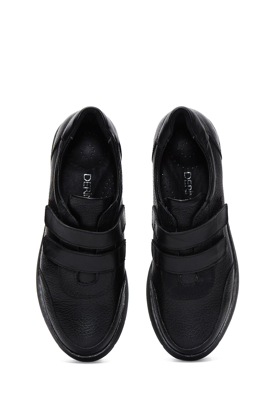 Women's Black Leather Comfort Shoes