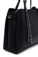 Woman Black Long-Strap Patterned Shoulder Bag | Derimod