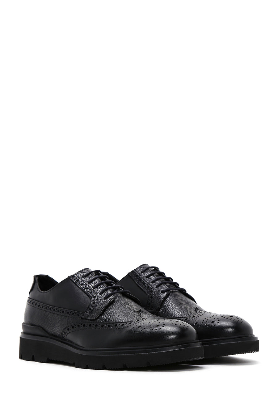 Men's Black Lace Up Leather Casual Shoes