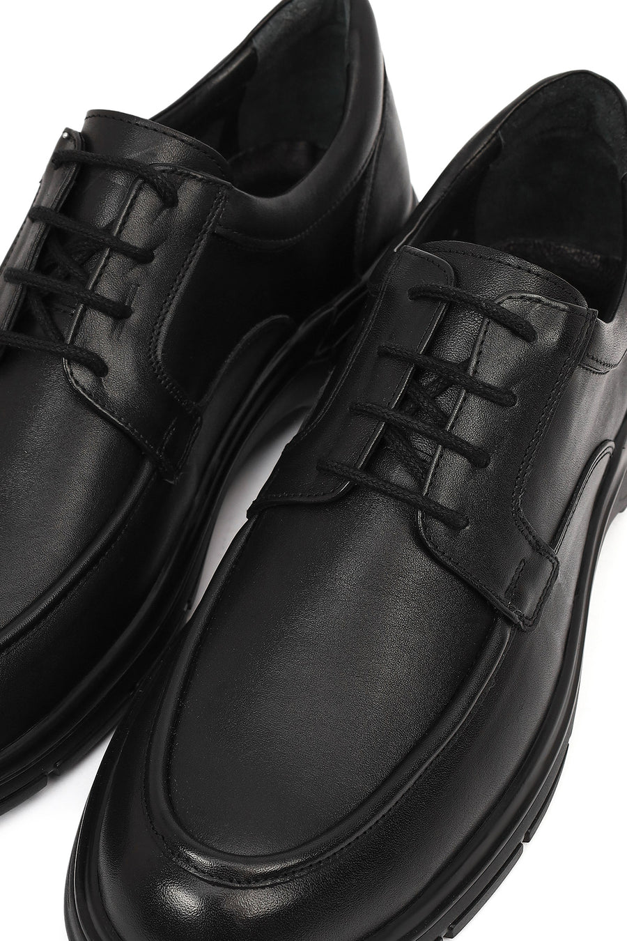 Men's Black Lace-up Leather Casual Shoes