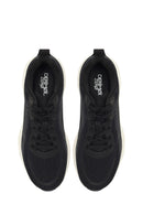 Derimod Zero Woman Black Lace-Up Thick-Soled Fabric Sneakers | Derimod
