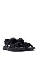 Men's Black Double Strap Leather Sandals | Derimod