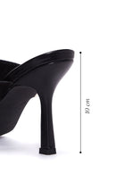 Women's Black Stone Heeled Slippers | Derimod