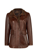 Susan Woman Brown Hooded Leather Coats | Derimod