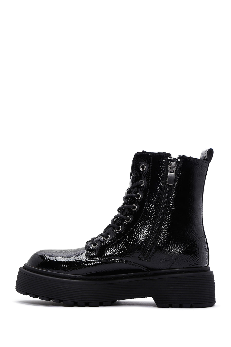 Women's Black Patent Leather Boots