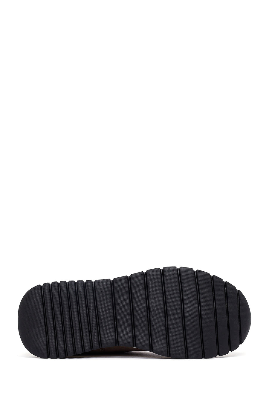 Erkek Vizon Bağcıklı Kalın Tabanlı Nubuk Deri Casual Sneaker