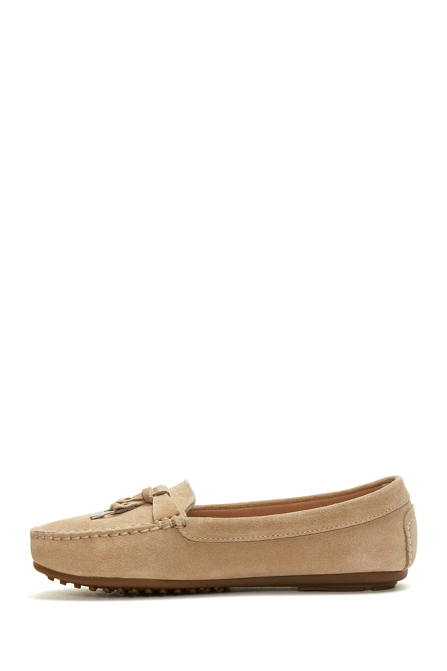 Women's Beige Suede Leather Loafer