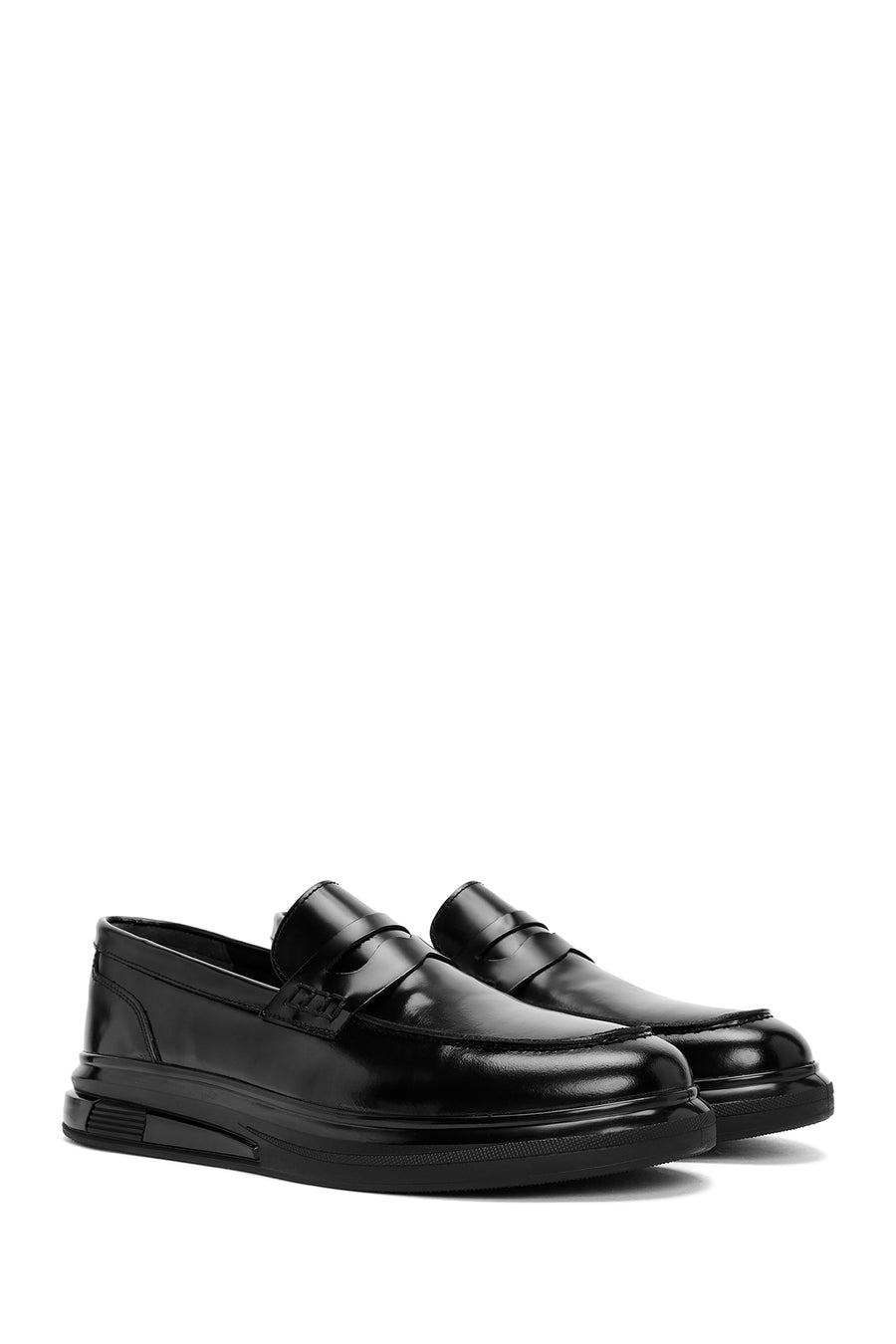 Men's Black Leather Casual Loafer