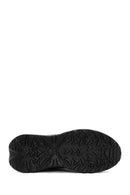 Men's Black Lace-Up Thick-Sole Fabric Sneakers | Derimod