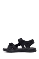 Men's Black Double Strap Leather Sandals | Derimod