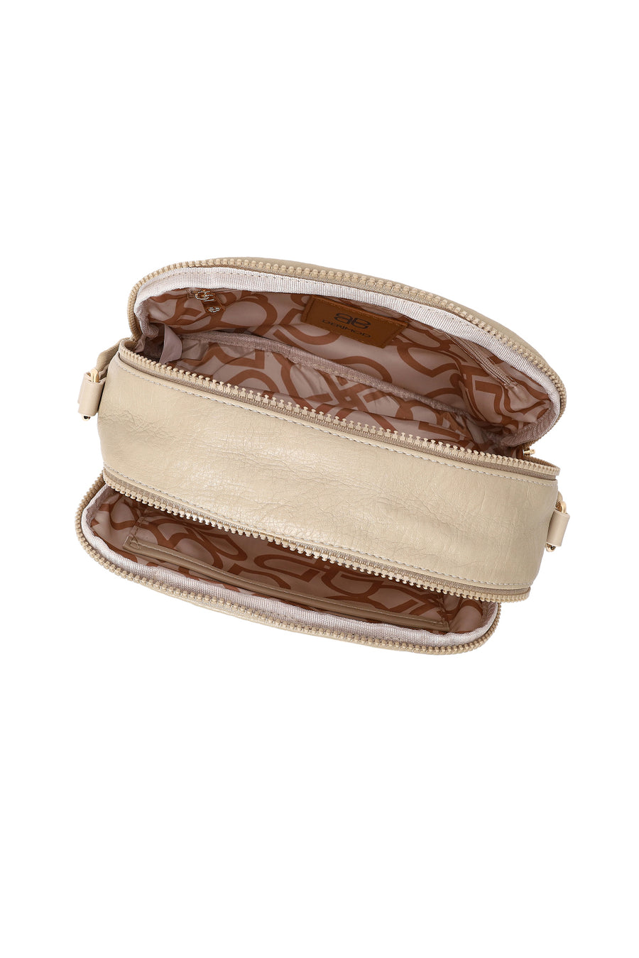 Woman Cream Long Strap Crossbody Bag