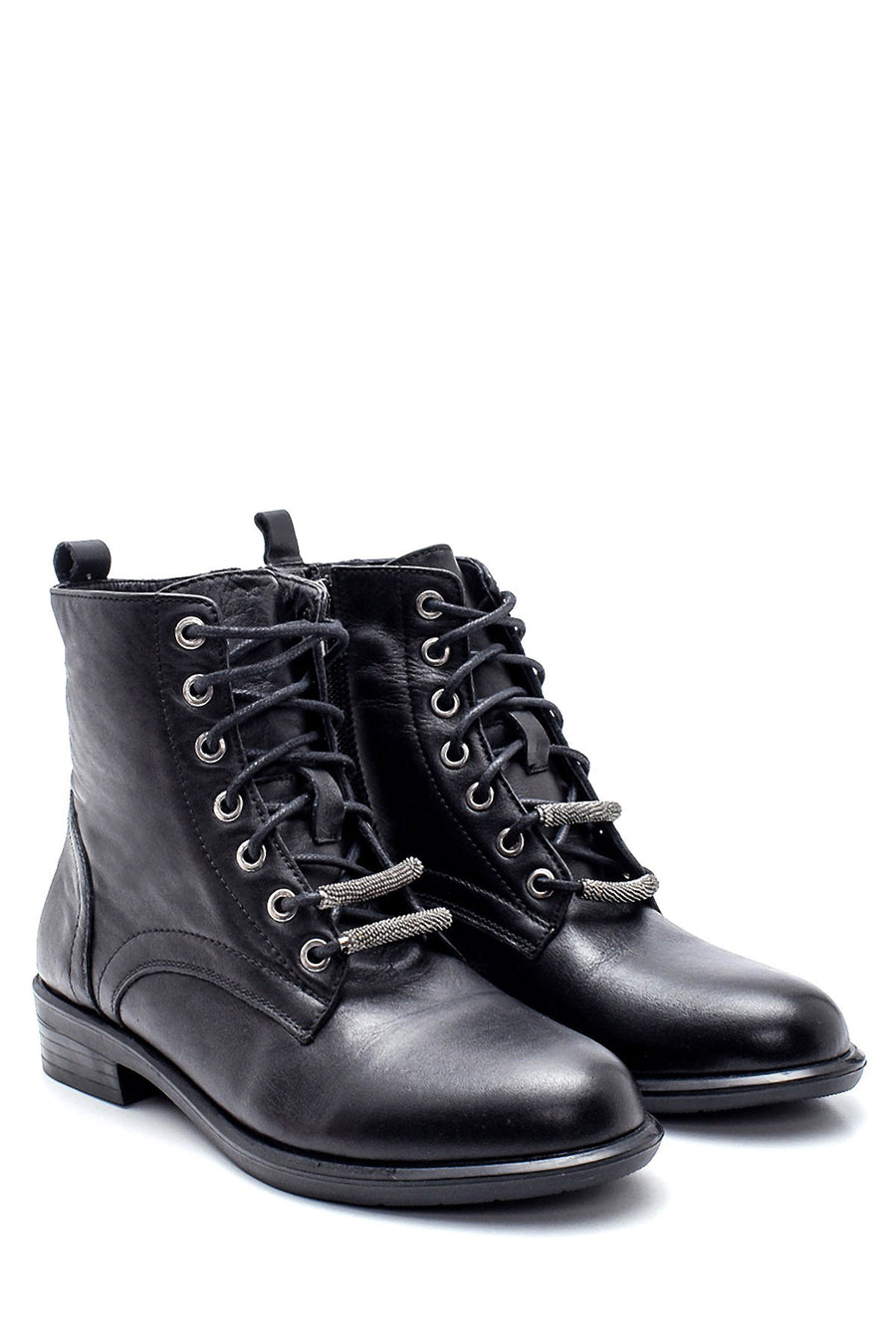 Women's Leather Accessory Detailed Boots