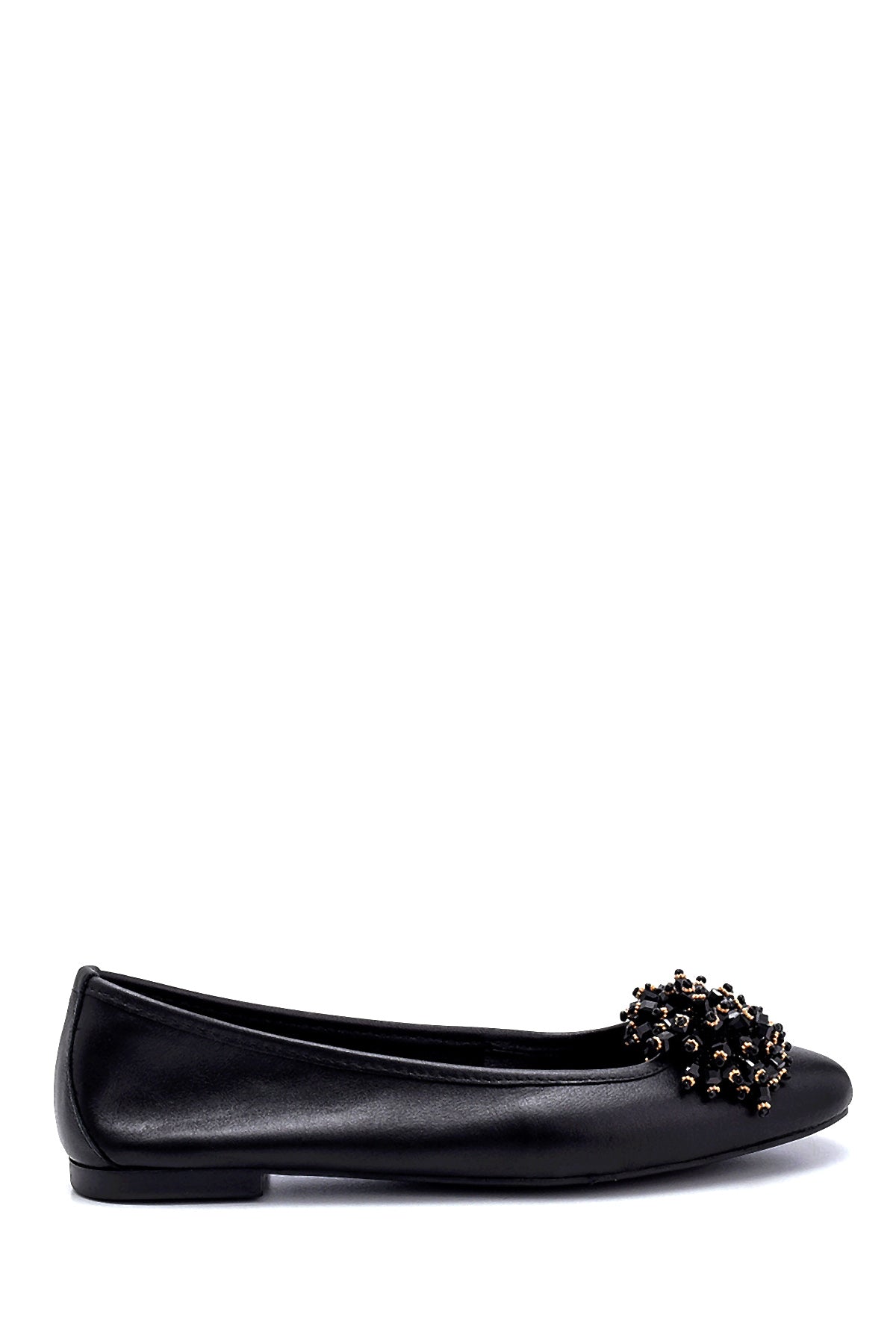 Women's Leather Bead Detailed Ballerinas 21SFD270218 | Derimod