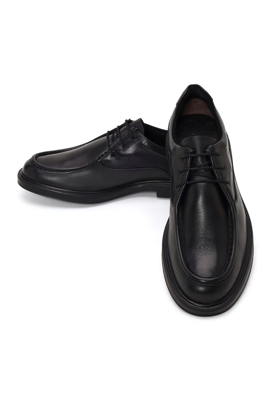 Male Black Lace-Up Leather Casual Shoes