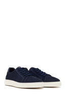 Erkek Lacivert Bağcıklı Süet Deri Sneaker | Derimod