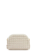 Woman Cream Long Braided Crossbody Bag with Long Chain Strap | Derimod