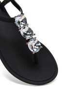 Women's Black Stone Flip Flops Sandals | Derimod