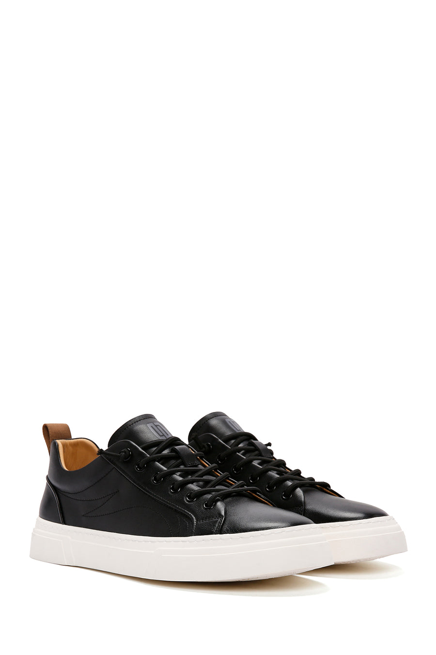 Men's Black Lace-up Leather Sneaker