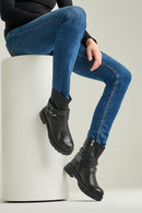 Buckle Women's Leather Boots | Derimod