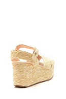Women's Wedge Heeled Straw Sandals | Derimod