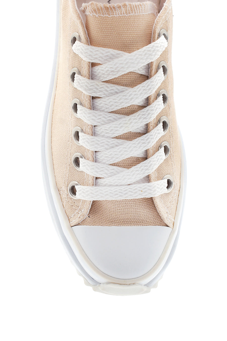Kadın Bej Kalın Tabanlı Kumaş Sneaker