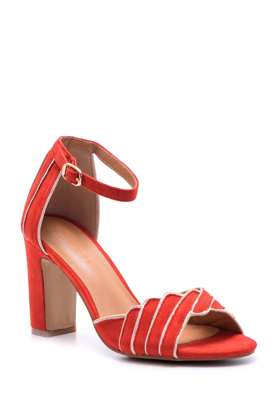 Women's Suede Ankle Strap Heeled Shoes