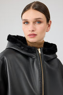 Gardena Women's Black Double-Sided Teddy Coat | Derimod