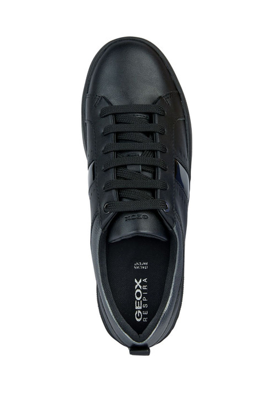 Geox Women's Black D Skyely Lace-up Leather Sneaker