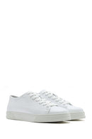 Men's White Lace-up Leather Sneaker | Derimod