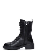 Women's Black Lace-up Zippered Boots | Derimod