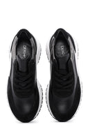 Women's Black Lace-Up Leather Sneaker | Derimod