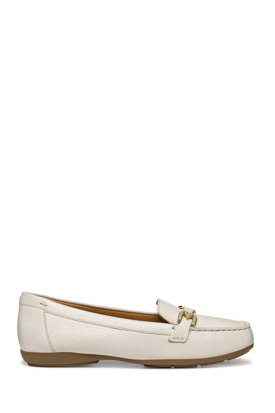 Geox Women Beige Annytah Moc Buckle Leather Loafer D84BMA00046C1122 | Derimod