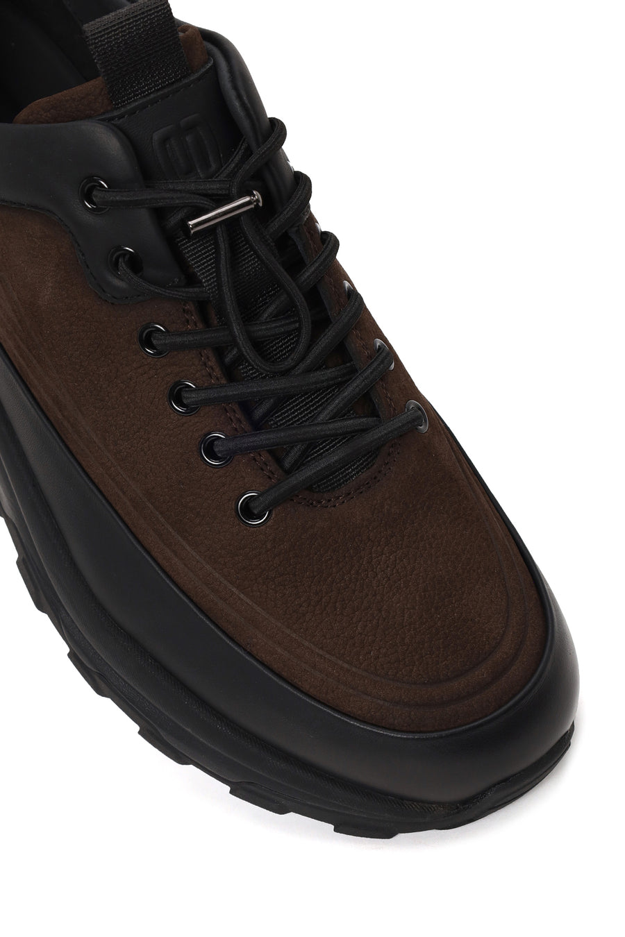 Male Brown Lace-Up Thick-Soled Leather Casual Sneaker
