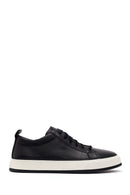 Male Black Lace-Up Leather Sneaker | Derimod