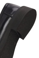 Woman Black Thick-Soled Leather Loafer | Derimod
