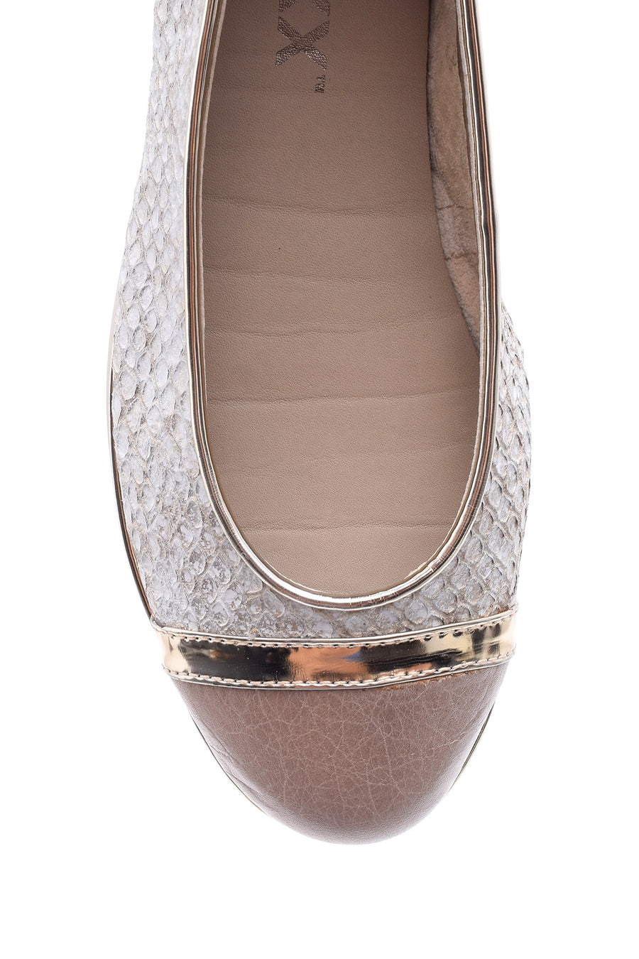 Beige Women's Leather Ballerinas